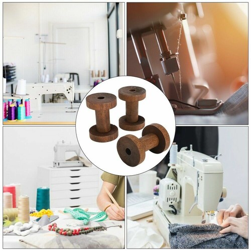 3Pcs Wooden Empty Thread Spools Reels Bobbins for Sewing Ribbons Craft 6 x 4.2cm - Picture 8 of 11
