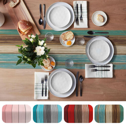 Gradient Stripe Printed Linen Tablecloth Table Runner Decoration Home Textile` ➳