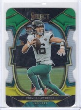 2022 Panini Select Concourse Level Trevor Lawrence Die-Cut Green & Yellow Prizm