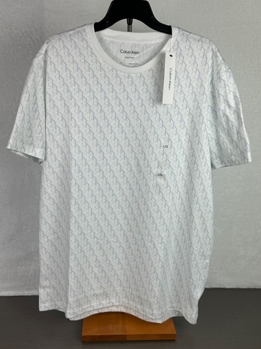 Calvin Klein Men's T-Shirt Liquid Touch White Large CK Logo New With Tag - Picture 12 of 12