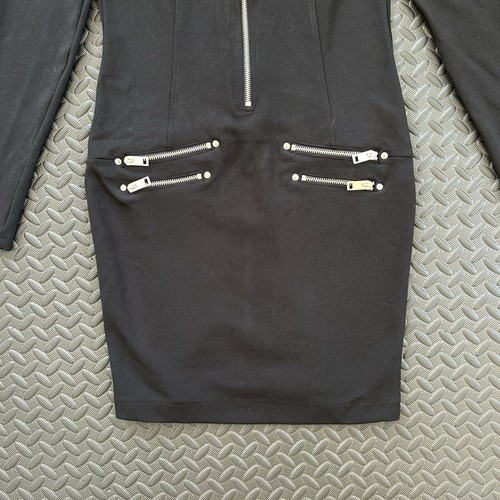 Diesel Black Dress With Long Sleeve And Zipper Pockets Size M - Picture 4 of 5