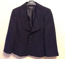 Kasper Size Usa 4 ( Uk 8) Black Raised Textured Embossed Woman's Smart Jacket