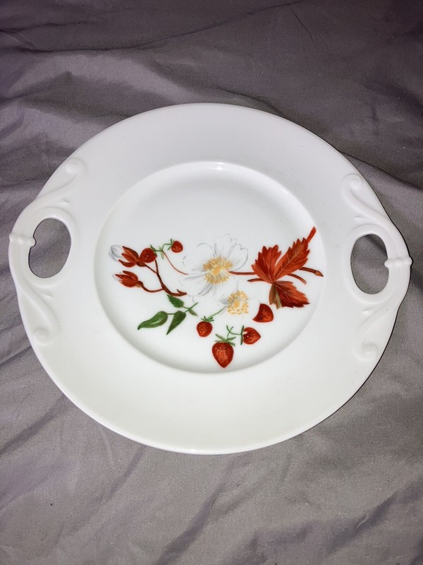 Haviland & Co. Limoges H&CL Strawberries Two Handled Serving Tray Dish