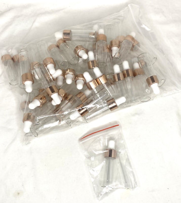 51 - 5Ml Empty Essential Oil Glass Vials Rose Gold/White