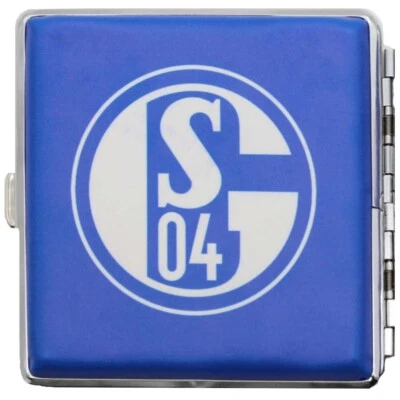 FC Schalke 04 Zigaretten-Etui Zigaretten Box Dose FC Schalke 04 Logo Fanartikel