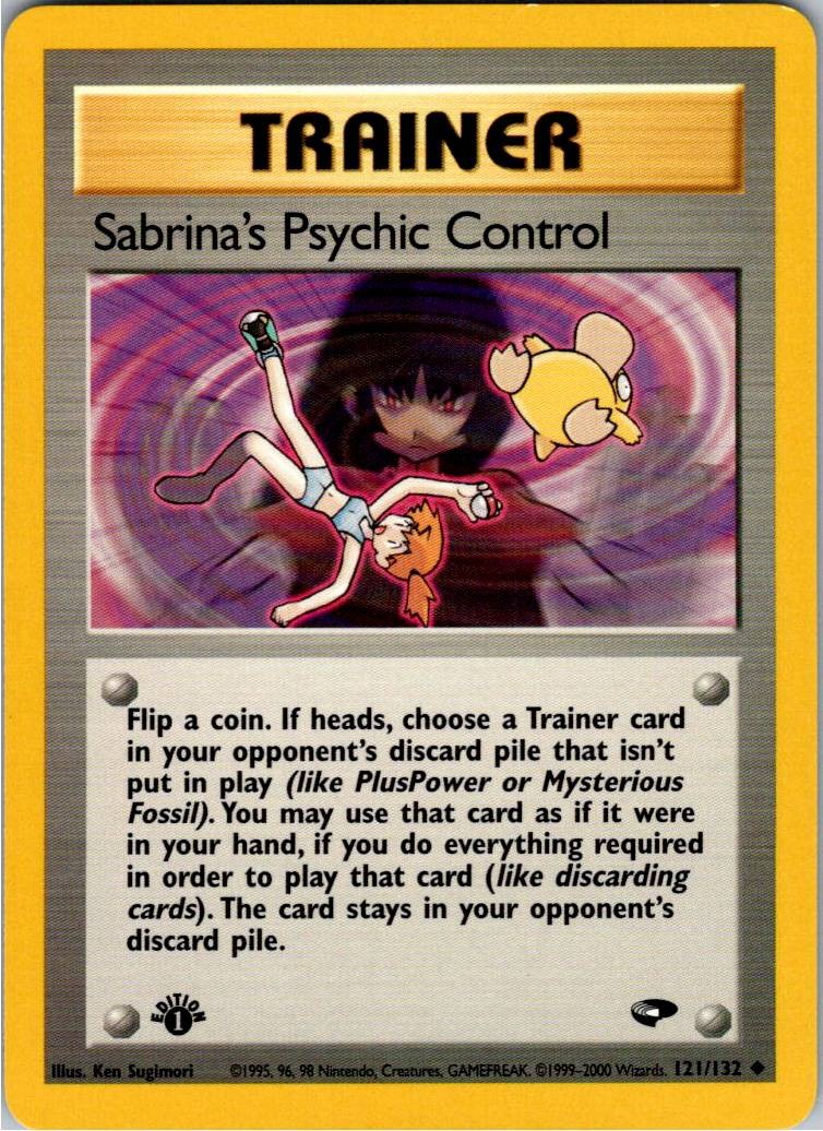 Sabrina's Psychic Control Uncommon Gym Challenge 121/132 NM 1st Edition