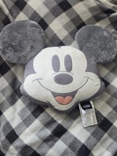 gray Disney Mickey Mouse shaped cushion or plush pillow. Never Used