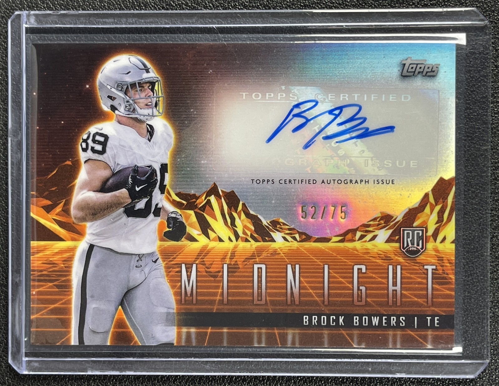 BROCK BOWERS 2024 TOPPS MIDNIGHT #RHS-BB ROOKIE HORIZON AUTO DUSK RC 52/75