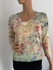 Alberto makali Knit blouse Size Medium Multiple Color Long Sleeve V-neck