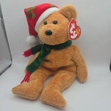 Ty Beanie Baby 2003 Holiday Teddy Bear Christmas Santa Hat