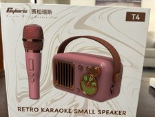 NIB Pink T4 Cyboris Retro Wireless Portable Karaoke Small Speaker Singing Music