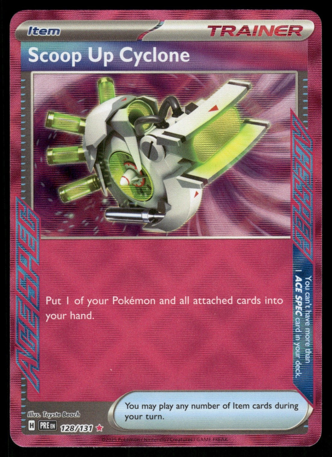 Scoop Up Cyclone 128/131 PRE SV: Prismatic Evolutions Holo NM