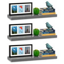 Floating Wall Shelf 30cm - 110cm Shelf High Gloss White Grey Black Shelf