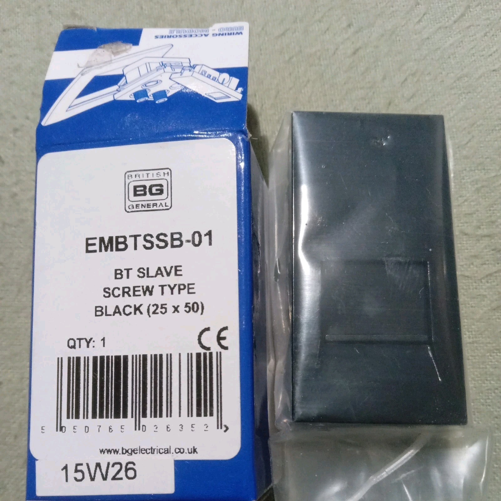 BG EMBTSSG Euro Module Telephone BT Slave (IDC) - Black