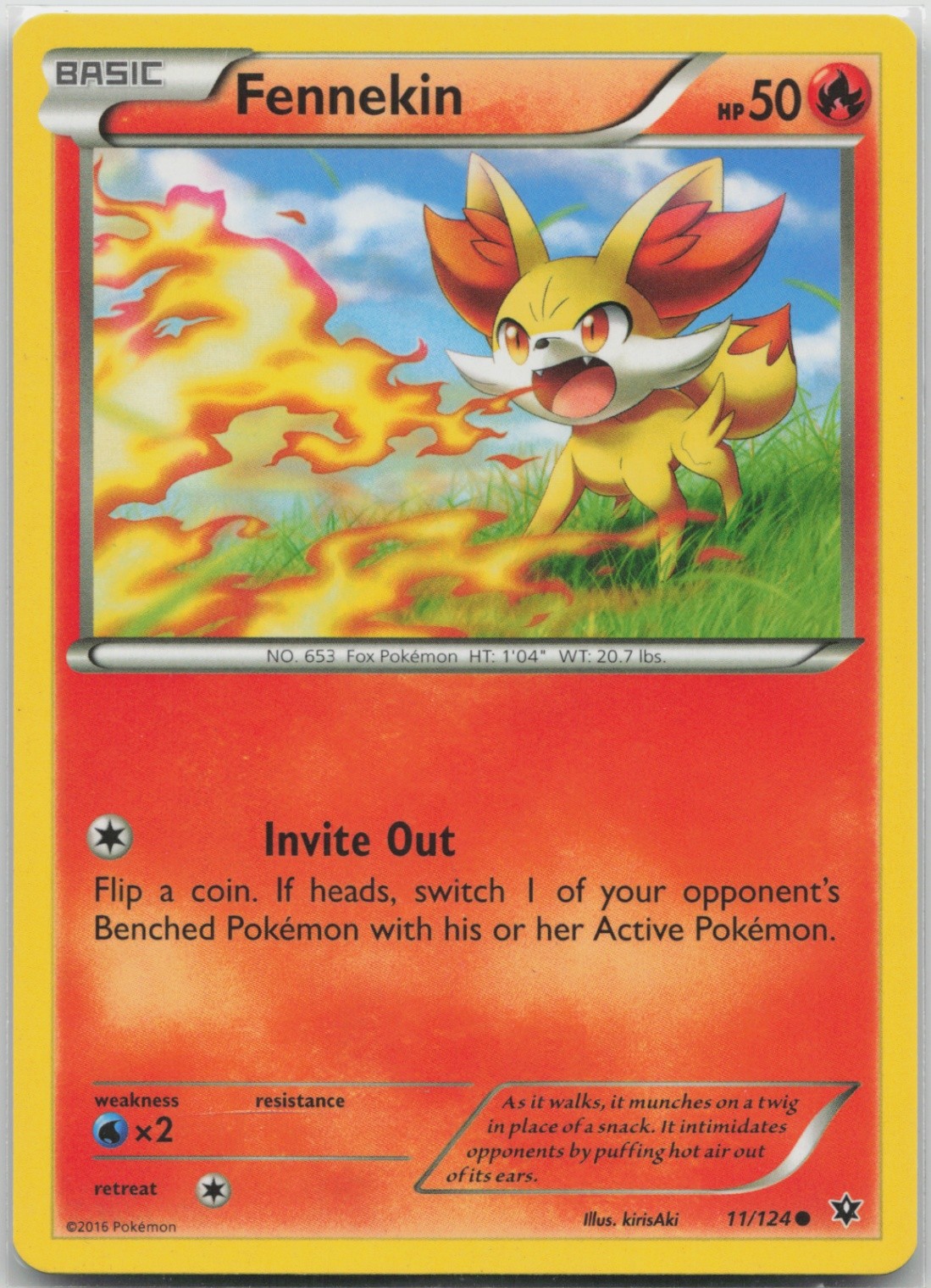 Fennekin (11) 11/124 Common XY - Fates Collide LP Normal