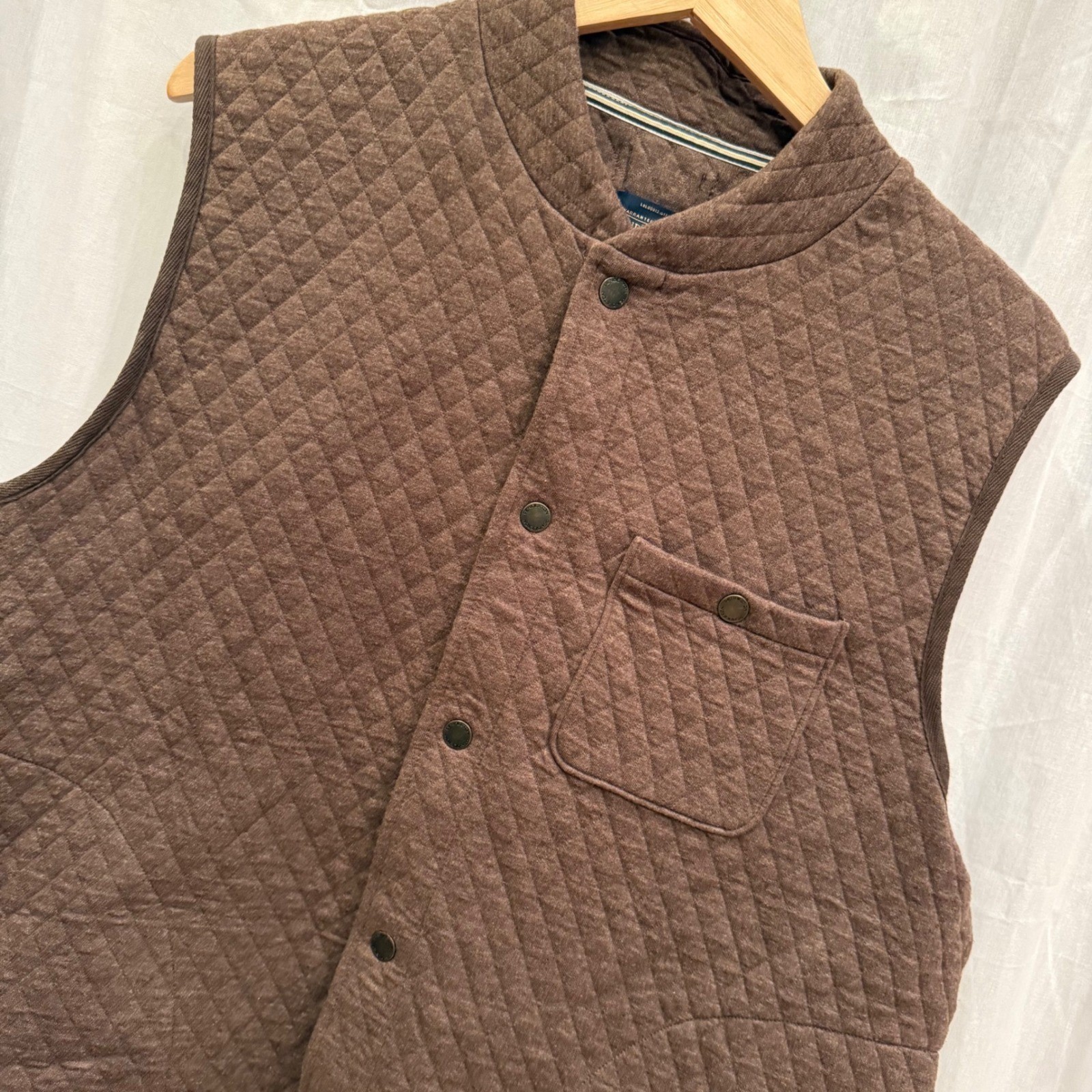 Pendleton Brown Quilted Diamond Pattern Vest Snap… - image 4