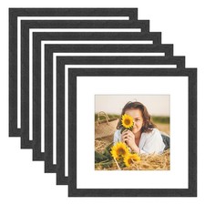 VMUZEDER 12x12 Rustic Black Wood Picture Frame Set of 6 for Square Pictures
