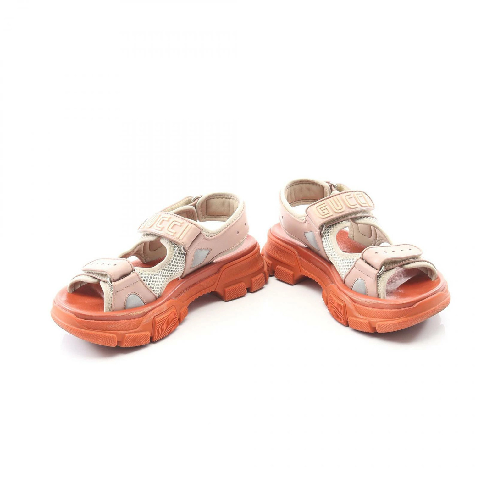 GUCCI Sandals Shoes Leather Fabric Women's Pink/Multicolor thumbnail 3