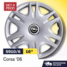 SET KIT SERIE 4 COPRICERCHI COPPE RUOTA 16" PER OPEL CORSA COD 5910/6