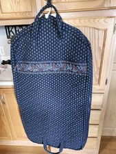 Vera Bradley Garment Bag Navy Blue Retired Paisley Travel Luggage 24X48X3 EUC