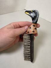 Vintage 1960 s Shoe Brush Bird Shaped Wooden Handle