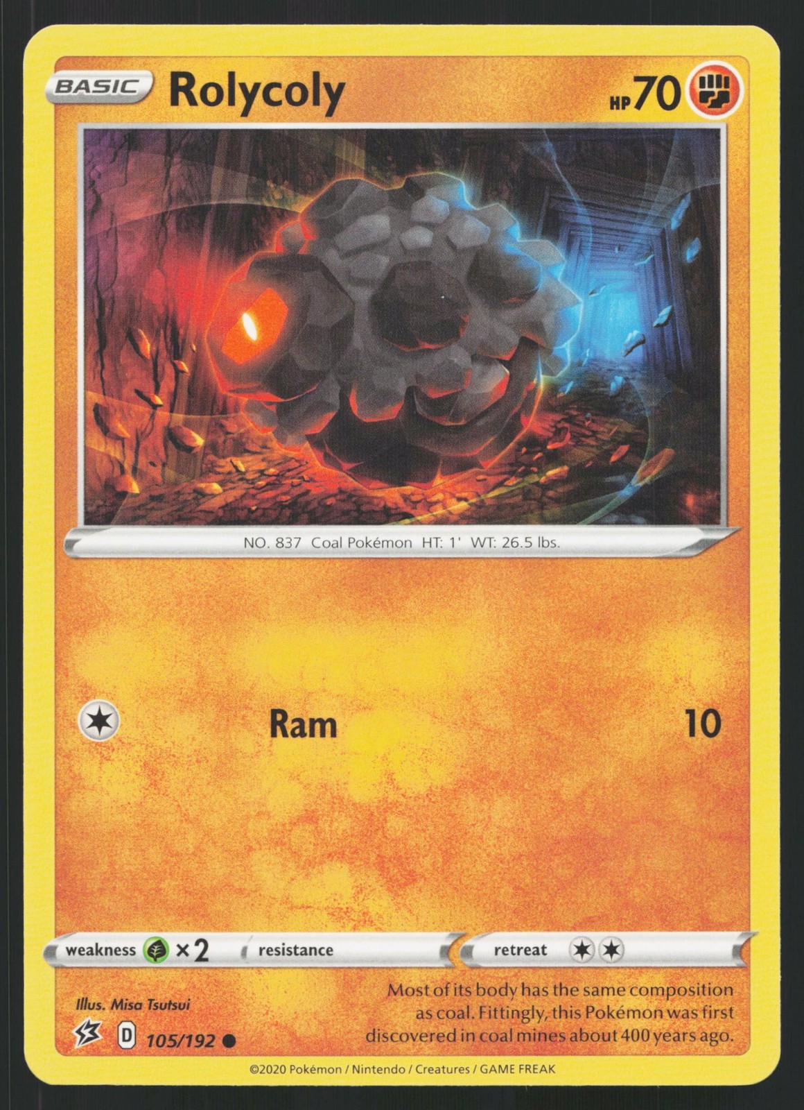 Rolycoly 105/192 Rebel Clash Pokemon Near Mint