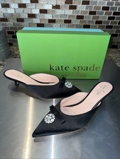 SP3 KATE SPADE Black low heel pumps sz 7.5 w/ box Rhinestone  