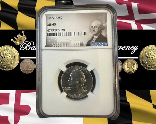 1955-D  Washington Quarter   NGC  MS65