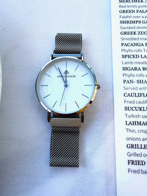 Ambassador Timeless Watch Minimalist Watch Silver With Milanese Loop Band