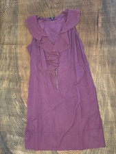 Gap Purple V Neck Size 12 Women’s Dress with Ruffles