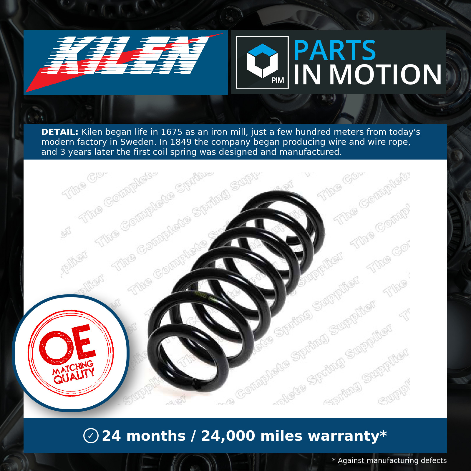 Coil Spring fits AUDI A3 8P1, 8PA 1.4 Rear 07 to 13 Suspension Kilen 8P0511115E - Image 13