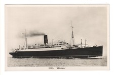 RMS Ascania, Cunard liner - old real photo postcard