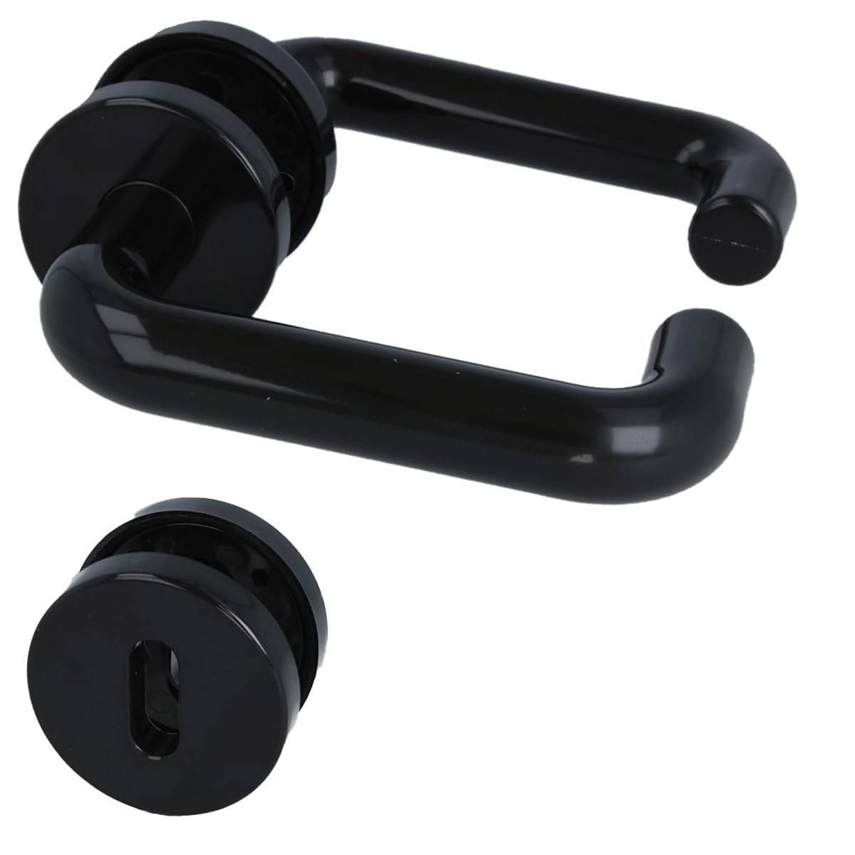 Horni - Maniglia per porta in plastica, colore: Nero (C1M)