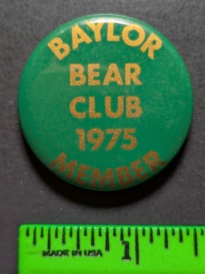 Vintage 1975 Baylor Bear Club Pinback Pin