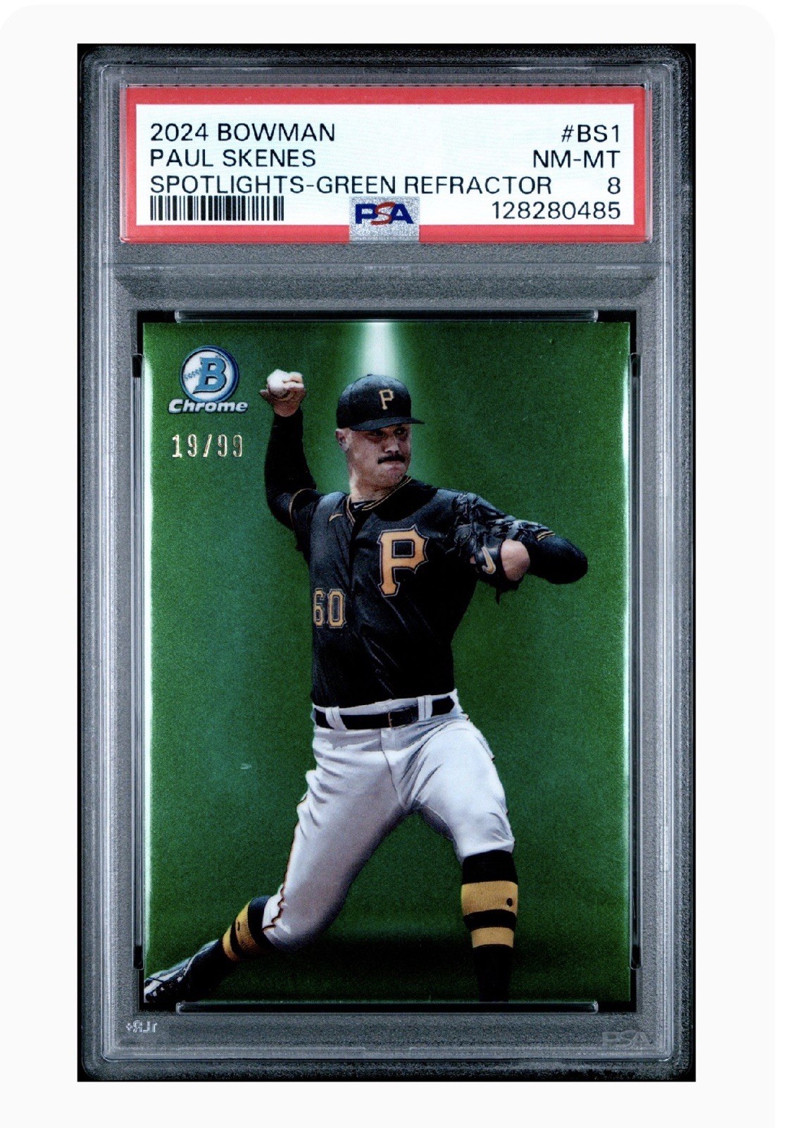 2024 Bowman - Bowman Spotlights Paul Skenes #BS-1 Green Refractor /99 (RC)