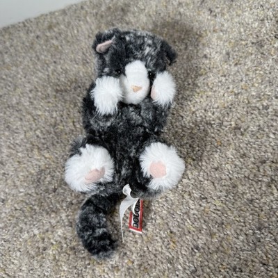 Douglas Cuddle Toys Lil  Baby Black & White Kitten Cat Plush Stuffed Toy #14477