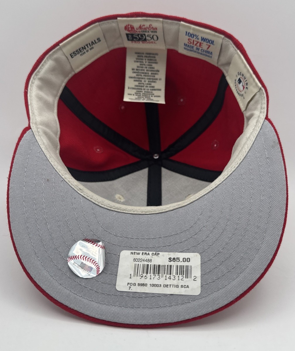 Fear of God Essentials New Era 59FIFTY Fitted Hat Cap Red Size 7