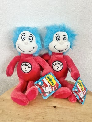 Dr. Seuss Thing 1 & Thing 2 Plush Stuffed Toy The Cat in The Hat NWT.