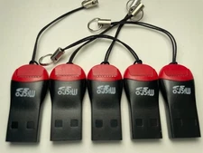 5 Pack Memory Card Reader Adapters to USB 2.0 Adapter for Micro SD SDHC SDXC TF