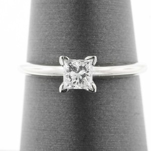 14k White Gold .48 Carat Princess Cut Diamond Engagement Ring  Size 6
