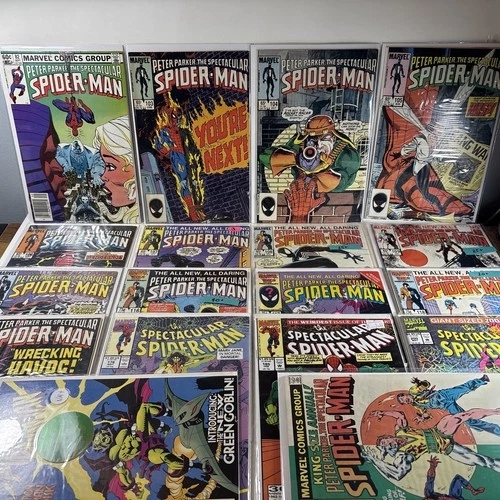 Marvel Comics Spider-Man 1983 Comic Book Lot Vintage Lot Of 18 80s Peter Parker