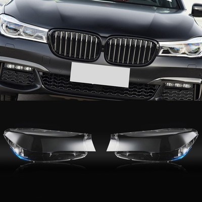 Pair Headlight Lens For BMW 7 Series 740i 750i G11 G12 2016 17-2019 Clear Cover