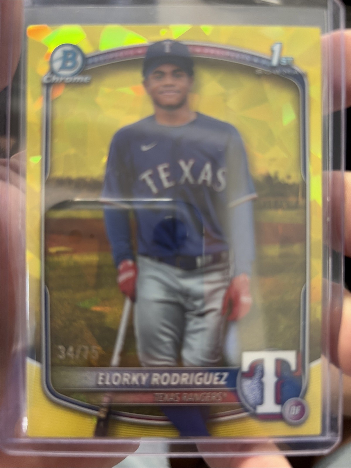 2025 Bowman Chrome Sapphire Elorky Rodriguez #BCP-186 1st Bowman Yellow /75