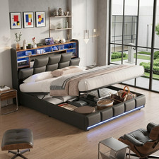 Boxspringbett Polsterbett 140x190 cm mit LED ...
