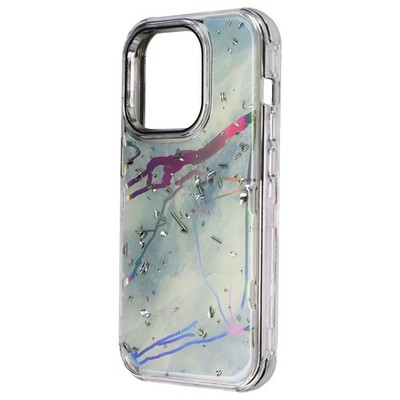 MyBat Pro Tuff Series Hülle Für Apple iPhone 14 Pro - Blau Marmoriert / Silber
