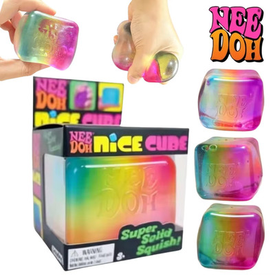 1PCS Needoh Rainbow Gradient Nice Ice Cube Fidget Stress Relief Toy Super Solid