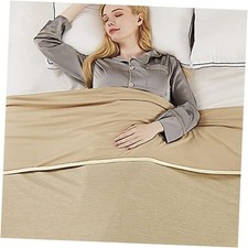 Cooling Blanket 90"x90"Queen Size for Night Sweats Absorbs 90" 90" 03-beige
