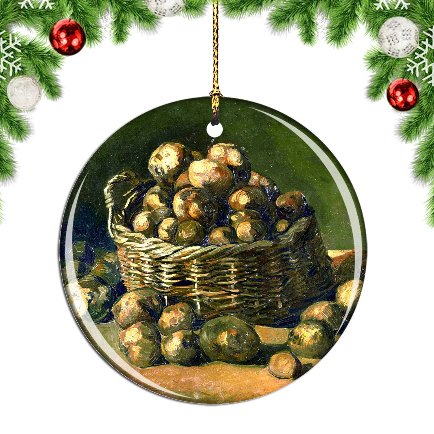 Van Gogh Basket of Potatoes Painting Christmas ornament city travel souvenir
