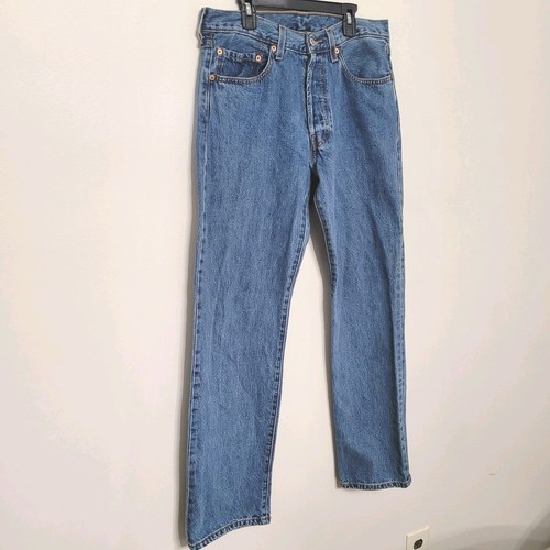 Levis 501 Button Fly Herren 32x32 Straight Fit Denim Jeans 100% Baumwolle