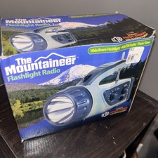 All Weather Emergency Flashlight AM/FM Weather Radio Gray New In Box Panic Siren